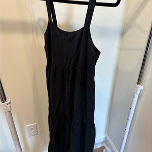 Classic Black Maxi Dress with Wide Straps